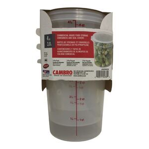 Cambro 4-Quart Round Commercial Grade Food-Storage Container with Lid, Set of 3